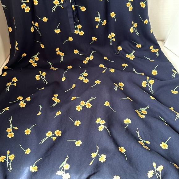 Jessica Howard navy blue and yellow floral button up maxi dress size 14 - Picture 9 of 9
